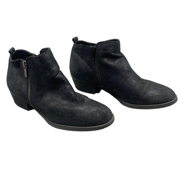 Carlos booties ankle black zip up pointed toe size 8.5m READ - Picture 1 of 6